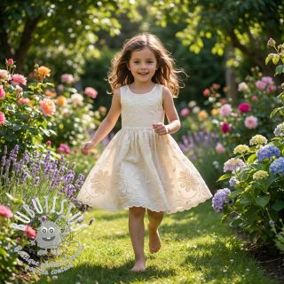 Tissu coton EMBROIDERY Bellagio off white