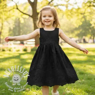 Tissu coton EMBROIDERY Bellagio black