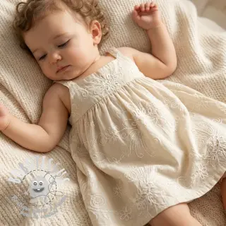 Tissu coton VOILE EMBROIDERY Kokka natural