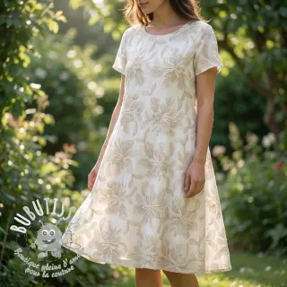 Tissu coton VOILE EMBROIDERY Kim off white