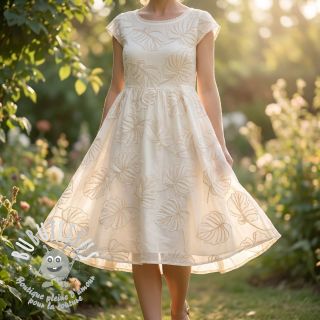 Tissu coton VOILE EMBROIDERY Kady off white