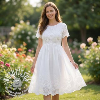 Tissu coton EMBROIDERY Leon border