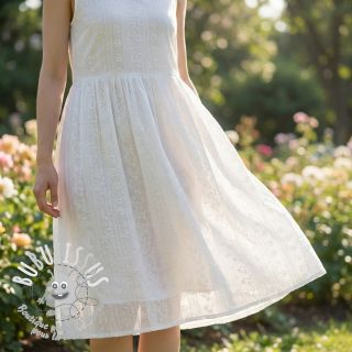 Tissu coton EMBROIDERY Pattern white