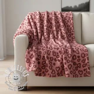 Tissu de manteau TEDDY Hearts old pink