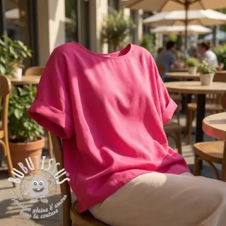 Tissu coton-viscose fuchsia