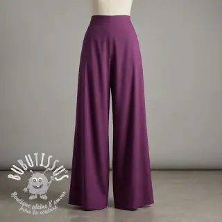 Tissu coton-viscose aubergine