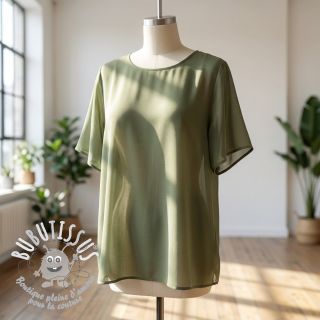 Tissu coton-viscose olive