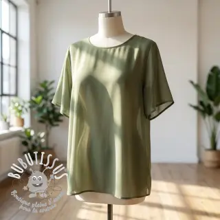 Tissu coton-viscose olive
