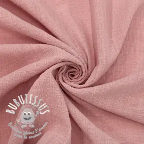 Tissu coton SLUB WASHED old rose