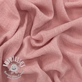 Tissu coton SLUB WASHED old rose