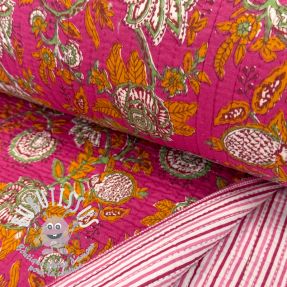 Tissu coton QUILT Gange fuchsia