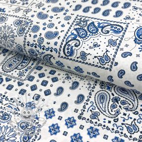 Tissu coton Kansas blanc blue
