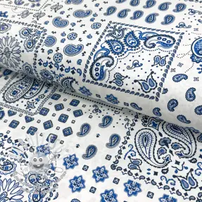 Tissu coton Kansas blanc blue