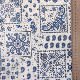Tissu coton Kansas blanc blue