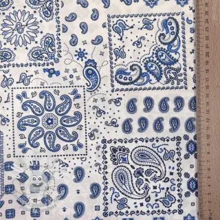 Tissu coton Kansas blanc blue