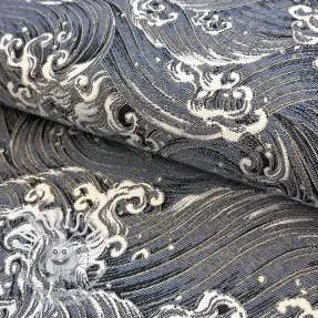 Tissu déco jacquard Swell allover argent
