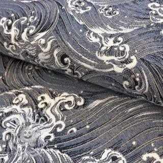 Tissu déco jacquard Swell allover argent
