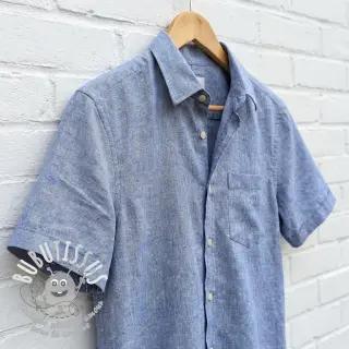Tissu coton Lin LUREX blue