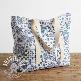 Tissu coton Kansas blanc blue