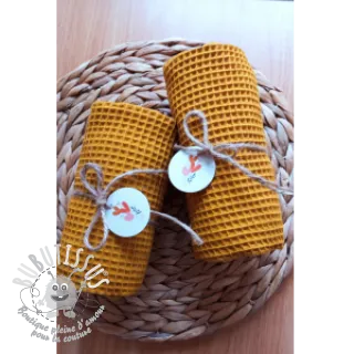 Tissu nid d’abeille ochre