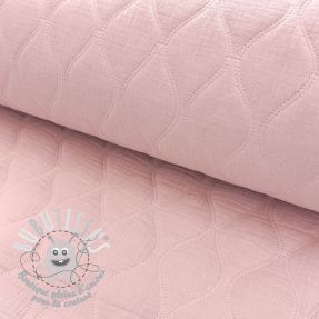 Tissu double gaze/mousseline QUILT Wave soft rose