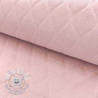 Tissu double gaze/mousseline QUILT Wave soft rose