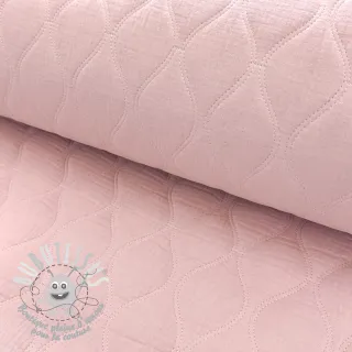 Tissu double gaze/mousseline QUILT Wave soft rose