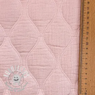 Tissu double gaze/mousseline QUILT Wave soft rose