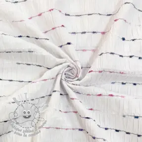 Tissu coton DOBBY CRINKLE Stripe white