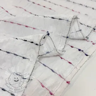 Tissu coton DOBBY CRINKLE Stripe white