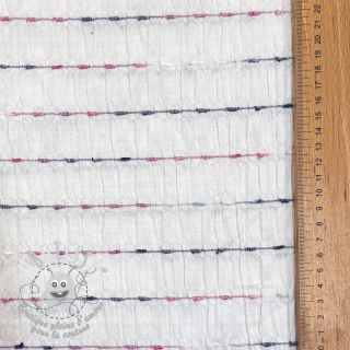 Tissu coton DOBBY CRINKLE Stripe white