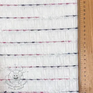 Tissu coton DOBBY CRINKLE Stripe white