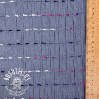 Tissu coton DOBBY CRINKLE Stripe jeans