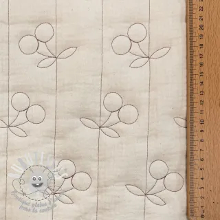 Tissu double gaze/mousseline STEPPED Cherries natural