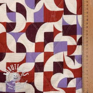 Tissu double gaze/mousseline STEPPED Flowers natural