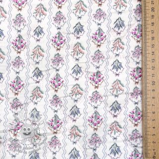 Tissu double gaze/mousseline STEPPED Flowers light pink digital print