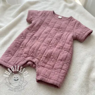 Tissu double gaze/mousseline STEPPED Cherries mauve