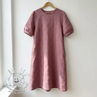 Tissu double gaze/mousseline STEPPED Cherries mauve