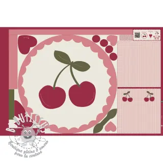 Tissu coton Cherries playmat PANEL digital print