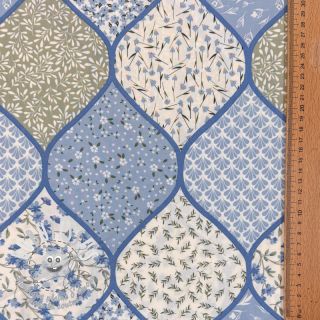 Tissu coton Flowers patchwork baby blue