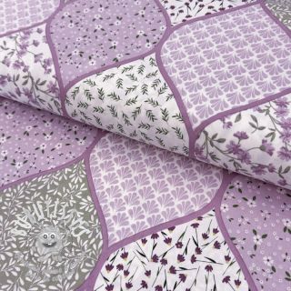 Tissu coton Flowers patchwork lilac