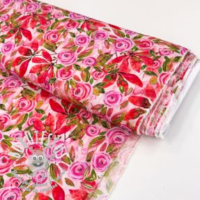 Viscose RAYON POPLIN Printed Rosie design A