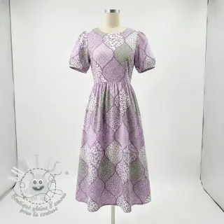 Tissu coton Flowers patchwork lilac