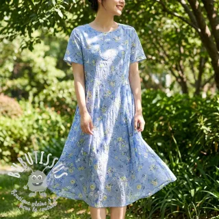 Tissu en coton avec un mélange Burny lovely blue
