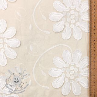 Tissu coton EMBROIDERY Bellagio cream
