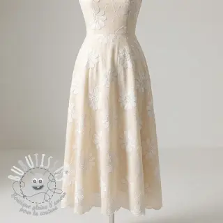 Tissu coton EMBROIDERY Bellagio cream