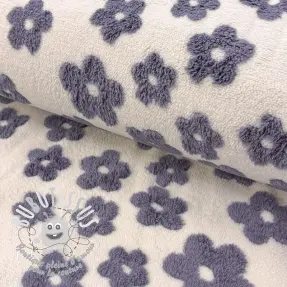 Tissu de manteau TEDDY Flower power lavender