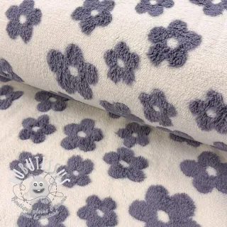Tissu de manteau TEDDY Flower power lavender