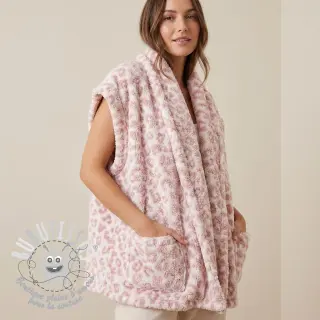Tissu de manteau TEDDY Panthera old pink