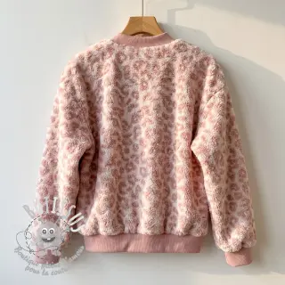 Tissu de manteau TEDDY Panthera old pink